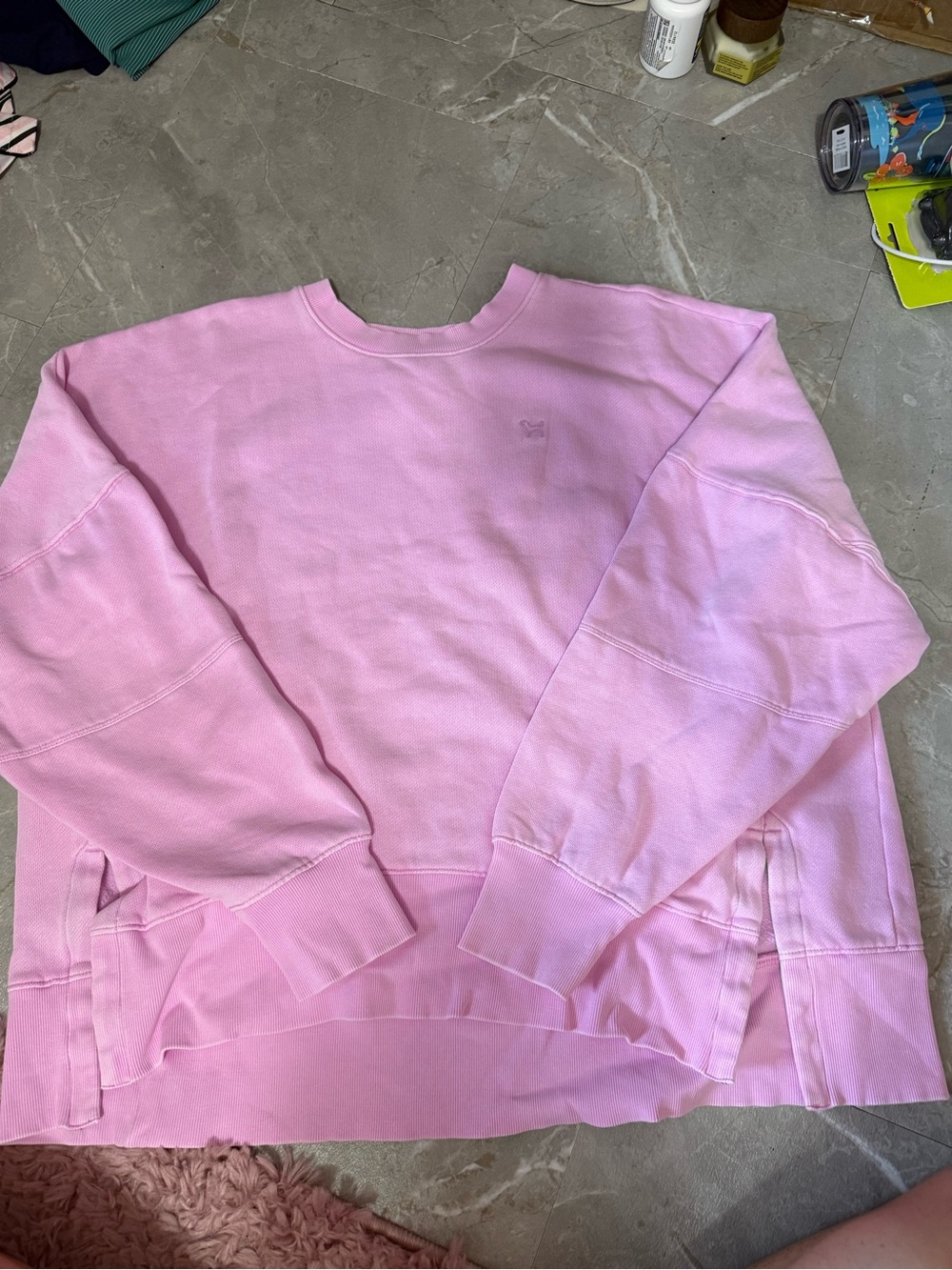 PINK Victoria's Secret Oversized Crewneck Sweatshirt in Light Pink